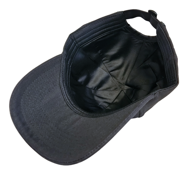 Black Satin Classic Cap (No Ponytail)